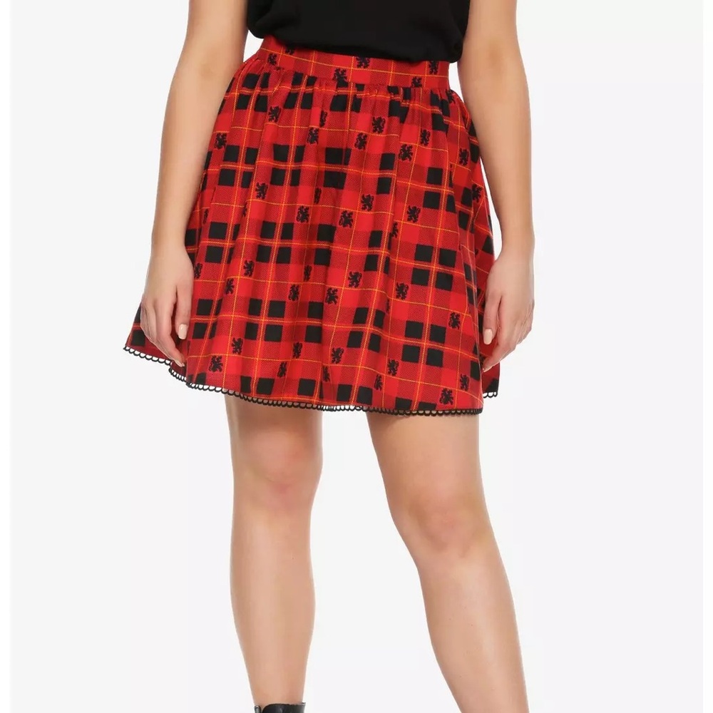 Hot Topic Harry Potter Gryffindor Plaid Skirt Size XL With Pockets
